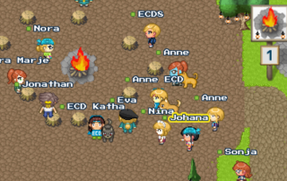 Hier sieht man ein Bild von einem digitalen Lagerfeuer.